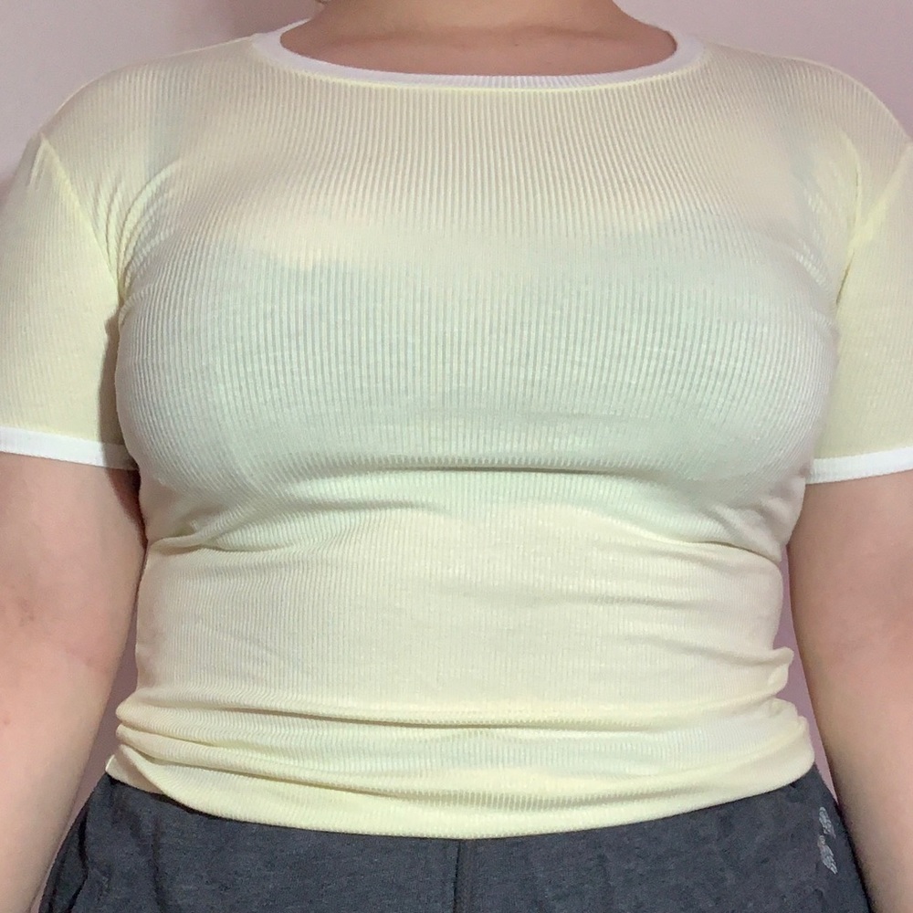 Pale yellow basic top from Forever 21